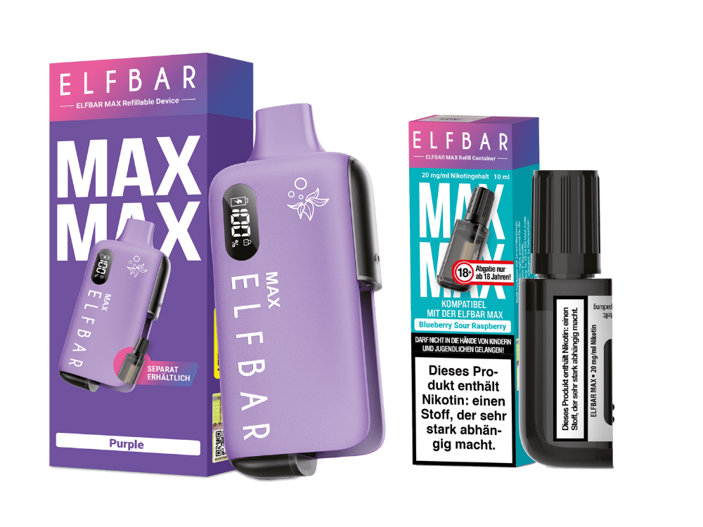 elfbar max gerät Set Triple Mango Schwarz Flavour-Energy Drinks elfbar max pods Flavor:Tropical Fruits ELFBAR ELFX 2 Pod-System