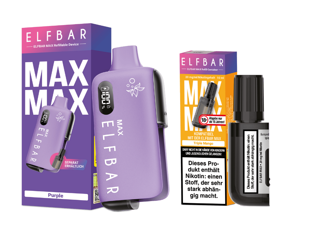 elfbar max refill container Set Triple Mango Schwarz 10ml Wie lange muss man Flavour-Sour Geschmack:BANANA